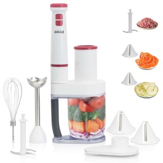 BAKAJI Μπλέντερ Βύθισης Λεπίδες Ανοξείδωτου Χάλυβα 600W Μίξερ Πολυ... BAKAJI Μπλέντερ Βύθισης Λεπίδες Ανοξείδωτου Χάλυβα 600W Μίξερ Πολυ...