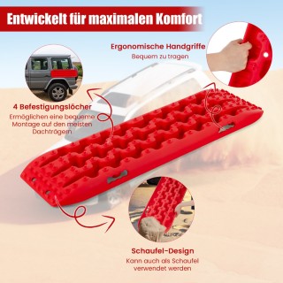 Costway  Σετ 2 Αντιολισθητικών Πλακών Εκτός Δρόμου από Ενισχυμένο Ν...