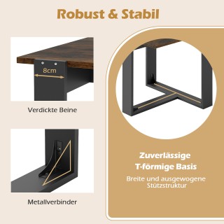 Costway  Τετράγωνο Βοηθητικό Τραπέζι με T-Σχεδιασμένη Μεταλλική Βάσ...