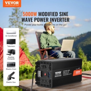 VEVOR Μετατροπέας Ισχύος 5000W DC12V σε AC120V με LCD Τηλεχειριστήρ...