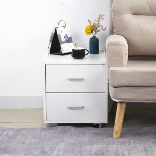 BAKAJI  Κομοδίνο Συρταριέρα με 2 Συρτάρια Ευρύχωρο Μινιμαλιστικό Σχ...