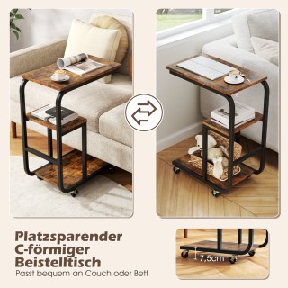 Γωνιακό βοηθητικό τραπέζι με ανοιχτά ράφια & τροχούς με φρένα, εξοι... Γωνιακό βοηθητικό τραπέζι με ανοιχτά ράφια & τροχούς με φρένα, εξοι...