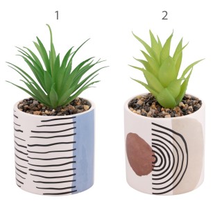 Villa DEsteΣετ 4τμχ   Τεχνητό παχύφυτο σε κεραμικό γλάστρα Venice L...