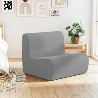 Costway Άνετη Πολυθρόνα Δαπέδου με Μαλακό Βελούδο & Εργονομική Υποσ...