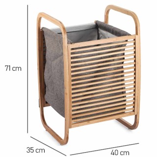 BAKAJI Καλάθι Απλύτων από Μπαμπού με Υφασμάτινη Τσάντα 40 x 35 x 7... BAKAJI Καλάθι Απλύτων από Μπαμπού με Υφασμάτινη Τσάντα 40 x 35 x 7...