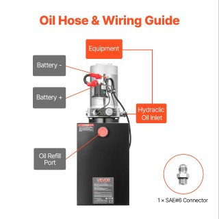 VEVOR Υδραυλική Μονάδα 15L, Αντλία Μονοδραστηρικής Ανατρεπόμενης Ρυ...