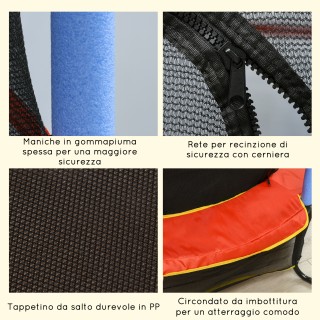 HOMCOM  Τραμπολίνο για Παιδιά με Ελαστικό Χαλί, Δίχτυ Ασφαλείας και...