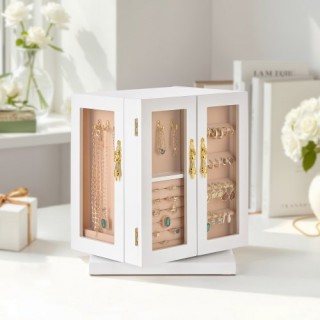 VEVOR Περιστρεφόμενη Κοσμηματοθήκη με 5 Συρτάρια Λευκή TSSSH1000011...