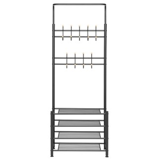 BAKAJI  Κρεμάστρα εισόδου με μεταλλική δομή, 9 γάντζοι με παπουτσοθ...