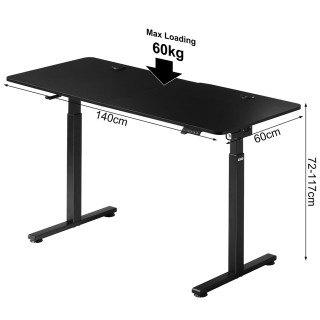 Shally Dogan  Ηλεκτρικό Ρυθμιζόμενο Γραφείο Ύψους 140x60x72-117cm Μ...