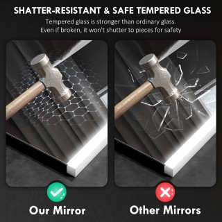 HOMCOM Καθρέφτης Μπάνιου LED 70x50 εκ. 834-848V00SR