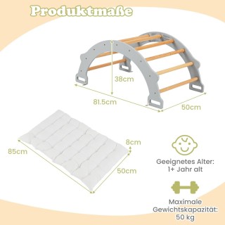 Costway Ξύλινη Αψίδα Αναρρίχησης με Μαξιλάρι για Ταλάντευση & Αναρρ...