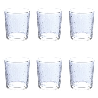 Galileo Σετ 6 ποτήρια 270 ml από διαφανές γυαλί με διακόσμηση φυσαλ...