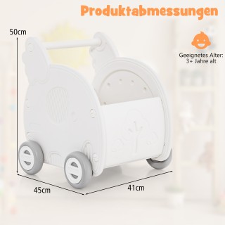 Costway  Παιδικό Περπατούρα-Παιχνίδι Τετράτροχο Καροτσάκι Ελεφαντάκ...