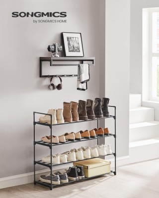 Ραφιέρα Παπουτσιών SONGMICS 4 Επιπέδων, Χωράει 20 Ζευγάρια, Μαύρη Ραφιέρα Παπουτσιών SONGMICS 4 Επιπέδων, Χωράει 20 Ζευγάρια, Μαύρη