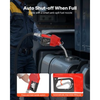 VEVOR Φορητή Αντλία Μεταφοράς Καυσίμου 12V DC με Αυτόματο Ακροφύσιο...