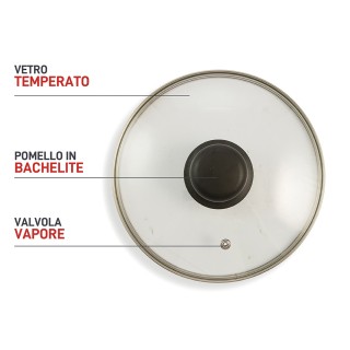 Galileo Καπάκι 20 cm από σκληρυμμένο γυαλί με διαφανές πόμολο από β...