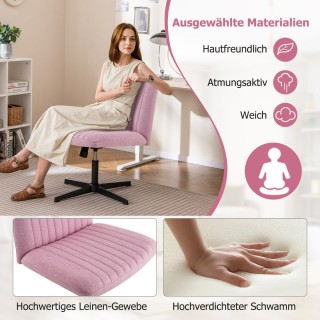 Costway Περιστρεφόμενη Καρέκλα Γραφείου Χωρίς Μπράτσα με Λινό Ύφασ... Costway Περιστρεφόμενη Καρέκλα Γραφείου Χωρίς Μπράτσα με Λινό Ύφασ...