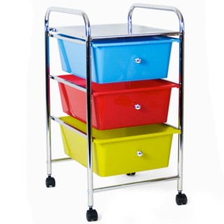 BAKAJI Πολυλειτουργικό Μεταλλικό Τρόλεϊ με 3 Πλαστικά Συρτάρια 33 ... BAKAJI Πολυλειτουργικό Μεταλλικό Τρόλεϊ με 3 Πλαστικά Συρτάρια 33 ...