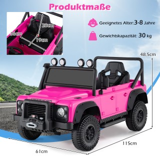 Costway Ροζ Land Rover Defender Ηλεκτρικό Αυτοκίνητο για Παιδιά με ...
