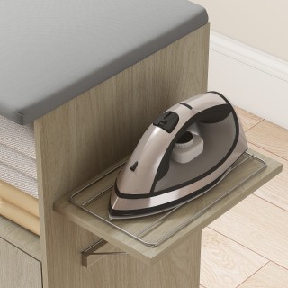 HOMCOM Φορητή Σιδερώστρα με Επιφάνεια Εφέ Λινό, 3 Κυβικά Ράφια και ... HOMCOM Φορητή Σιδερώστρα με Επιφάνεια Εφέ Λινό, 3 Κυβικά Ράφια και ...