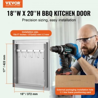 Πόρτα BBQ VEVOR 457x508mm Ανοξείδωτη για Εξωτερική Κουζίνα DMMBSCJ... Πόρτα BBQ VEVOR 457x508mm Ανοξείδωτη για Εξωτερική Κουζίνα DMMBSCJ...