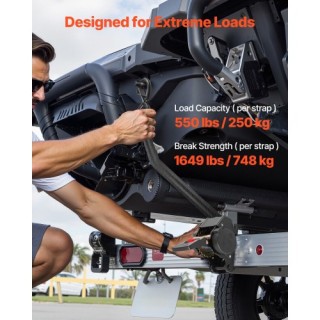 VEVOR Σετ Ασφάλισης Οχημάτων με Σφήνες και Ιμάντες για Ρυμουλκούμεν...