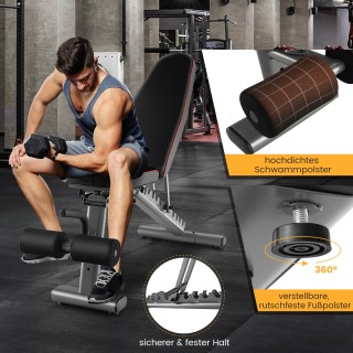 Costway Ρυθμιζόμενος Πάγκος Βαρών για Οικιακή Άσκηση με 10 Θέσεις ... Costway Ρυθμιζόμενος Πάγκος Βαρών για Οικιακή Άσκηση με 10 Θέσεις ...