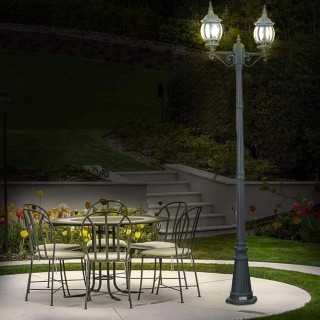 BAKAJI Κλασικό Βικτωριανό Φανάρι Κήπου με 2 Φανάρια από Πράσινο Αλο...