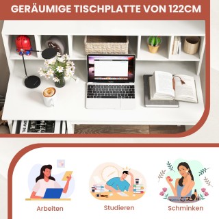 Costway Γραφείο με 2 συρτάρια και 5 ράφια Υπολογιστής Παιδικό γραφε...