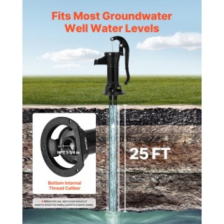 VEVOR Χειροκίνητη Αντλία Νερού Πηγαδιού, Ανυψωτικό Ύψος 25 ft, Αντι...