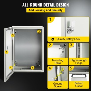 VEVOR  Ατσάλινο Κουτί NEMA 4X 12x8x6, IP66 Αδιάβροχο & Ανθεκτικό στ...