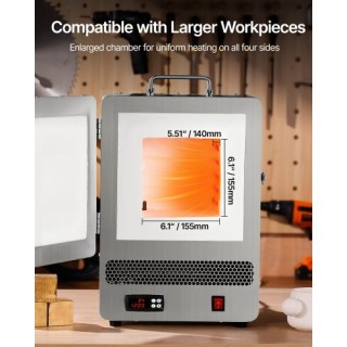 VEVOR Ηλεκτρικός Κλίβανος Τήξης 1500W 1200℃ ZMKXXDL1500WLT2AY001V2