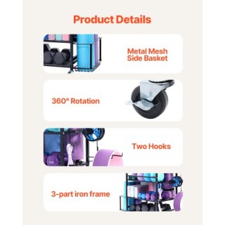 Οργανωτής Εξοπλισμού Γυμναστικής για Στρώματα Γιόγκα , Βαράκια  103...