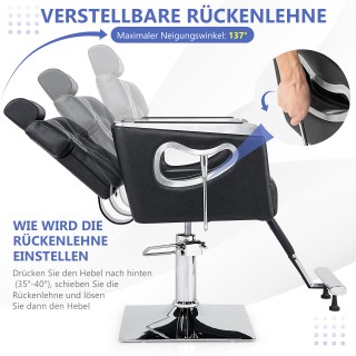 Costway Ρυθμιζόμενη Καρέκλα Κομμωτηρίου με Υποστηριζόμενη Πλάτη και... Costway Ρυθμιζόμενη Καρέκλα Κομμωτηρίου με Υποστηριζόμενη Πλάτη και...