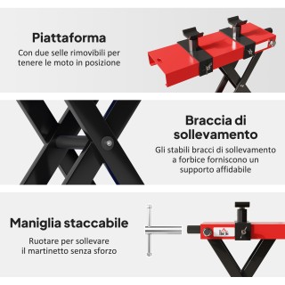 HOMCOM Κόκκινος Αναδιπλούμενος Ατσάλινος Αναβατήρας 500kg με Ρυθμιζ... HOMCOM Κόκκινος Αναδιπλούμενος Ατσάλινος Αναβατήρας 500kg με Ρυθμιζ...