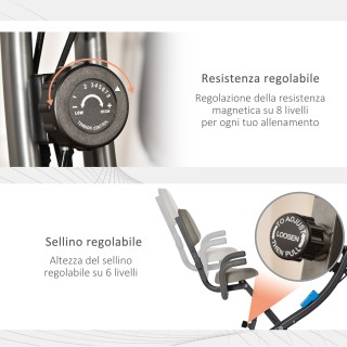HOMCOM Πτυσσόμενο Ποδήλατο Γυμναστικής με 8 Επίπεδα Αντίστασης και ...