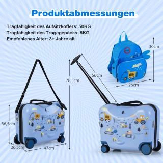 Costway Σετ Παιδική Βαλίτσα και Σακίδιο Bagger BN10003CA