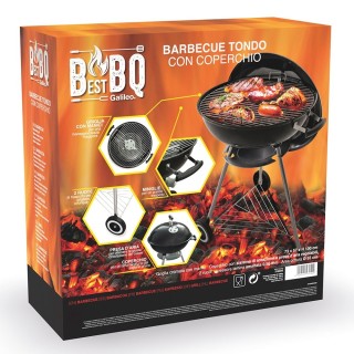 Galileo Μπάρμπεκιου από ανθρακούχο χάλυβα με καπάκι και σύστημα αερ...