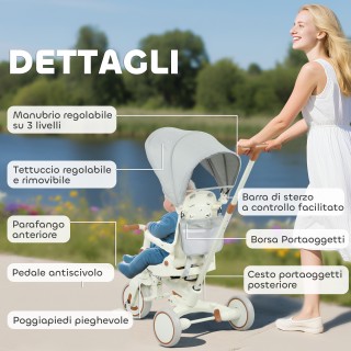 AIYAPLAY Παιδικό Τρίκυκλο 5 σε 1 με Λαβή Προώθησης και Αποσπώμενο Κ...