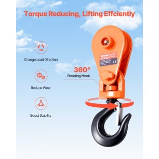 VEVOR Δύο Τόνων Ανυψωτικό Μπλοκ με Περιστρεφόμενο Γάντζο και Τροχαλ... VEVOR Δύο Τόνων Ανυψωτικό Μπλοκ με Περιστρεφόμενο Γάντζο και Τροχαλ...