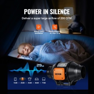 VEVOR 102mm Ενσωματωμένος Ανεμιστήρας Αγωγού με Ρυθμιζόμενη Ταχύτητ... VEVOR 102mm Ενσωματωμένος Ανεμιστήρας Αγωγού με Ρυθμιζόμενη Ταχύτητ...