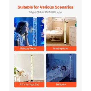 VEVOR Ηρεμιστική Λάμπα Φυσαλίδων - 5 Πόδια, 16 Χρώματα για Αισθητηρ... VEVOR Ηρεμιστική Λάμπα Φυσαλίδων - 5 Πόδια, 16 Χρώματα για Αισθητηρ...