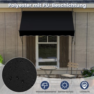 Costway  Ανοιγόμενη Τέντα Μπαλκονιού Χωρίς Τρύπημα, Με Χειροκίνητη ...