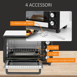 HOMCOM  Ηλεκτρικός Φούρνος 16L Ρυθμιζόμενη Θερμοκρασία και Χρονοδια...