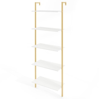 Ραφιέρα Τοίχου 5 Επιπέδων με Μεταλλικό Πλαίσιο και Ρυθμιζόμενα Πόδι... Ραφιέρα Τοίχου 5 Επιπέδων με Μεταλλικό Πλαίσιο και Ρυθμιζόμενα Πόδι...