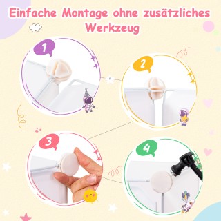 Costway  Πολυμορφική Λευκή Παιδική Ντουλάπα με 8 Κύβους & 2 Κρεμάστ...