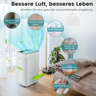 Costway  Αφυγραντήρας με δεξαμενή νερού 6,5 L για έως 30 ㎡ 25 L/ημέ...