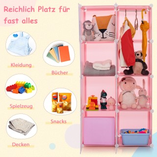 Costway Ροζ Παιδική Ντουλάπα με πόρτες – Σύστημα Ραφιών 8 Κύβων απ... Costway Ροζ Παιδική Ντουλάπα με πόρτες – Σύστημα Ραφιών 8 Κύβων απ...