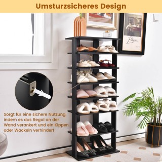 Costway Κάθετος Οργανωτής Παπουτσιών με 7 Ράφια και Διπλές Σειρές ... Costway Κάθετος Οργανωτής Παπουτσιών με 7 Ράφια και Διπλές Σειρές ...